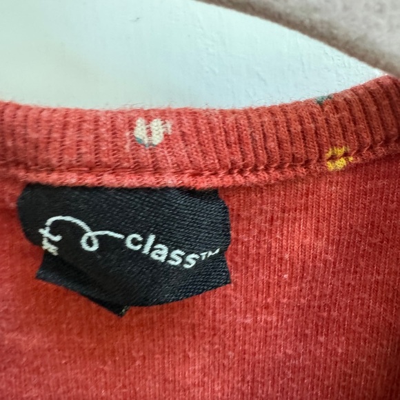 Art of Class 2T Girls Rust Red Floral Short Sleeve Blouse Top - Picture 4 of 7